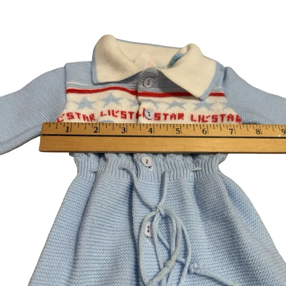 VINTAGE Childwise blue and white lil’star one‎ piece boys 0-12 months adorable